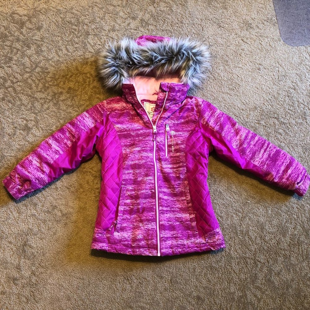 Pink Hooded Winter Coat Girls Size 7/8